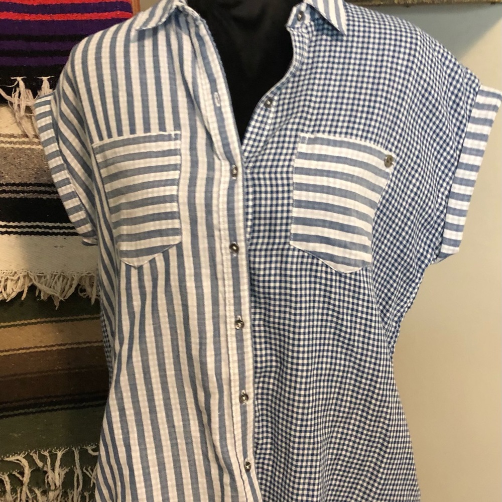 William Rast women’s blue and striped top medium